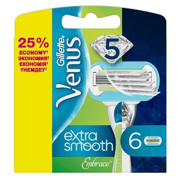 Gillette Venus Embrace Кассеты, кассета для бритвы, для женщин, 6 шт.