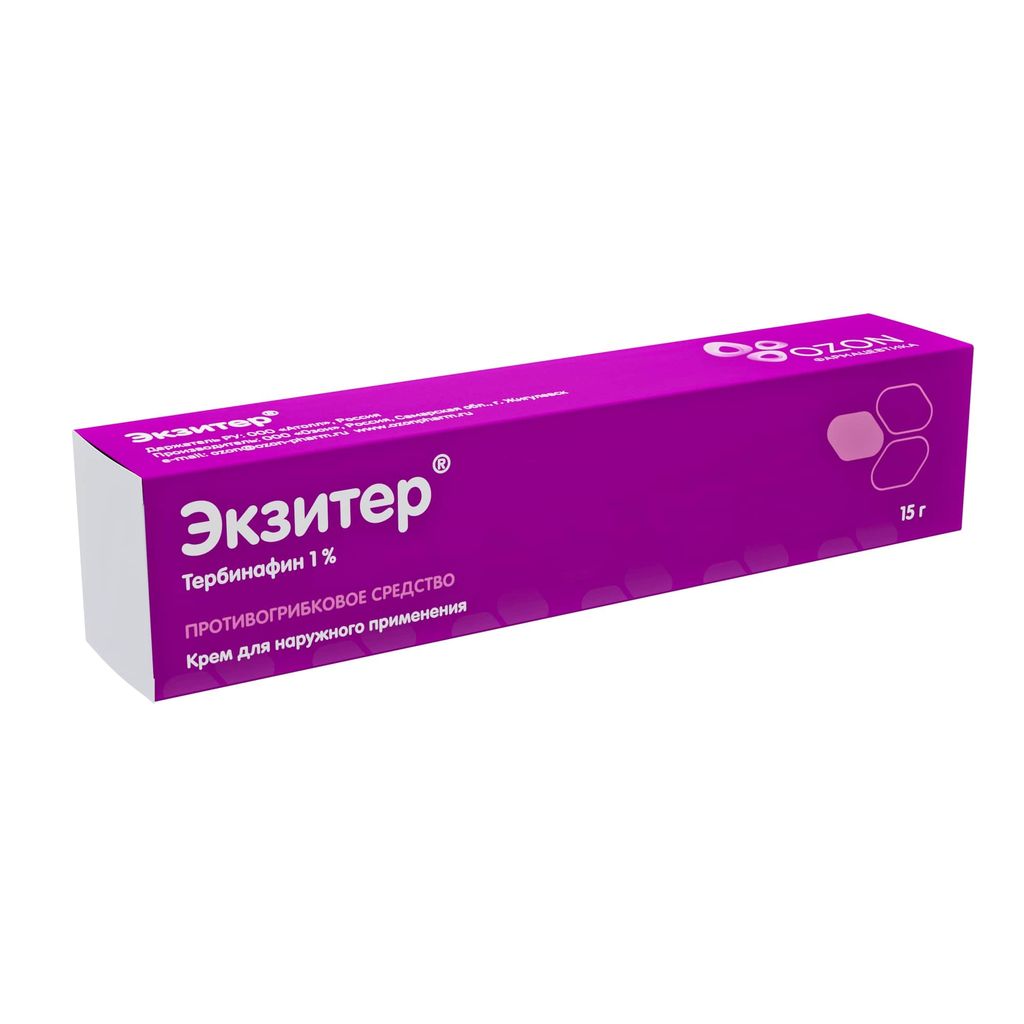Экзитер, 1%, крем для наружного применения, 15 г, 1 шт.