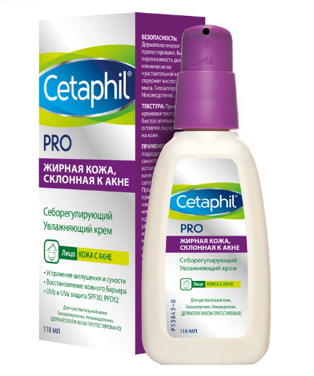 фото упаковки Cetaphil PRO себорегулирующий увлажняющий крем SPF30
