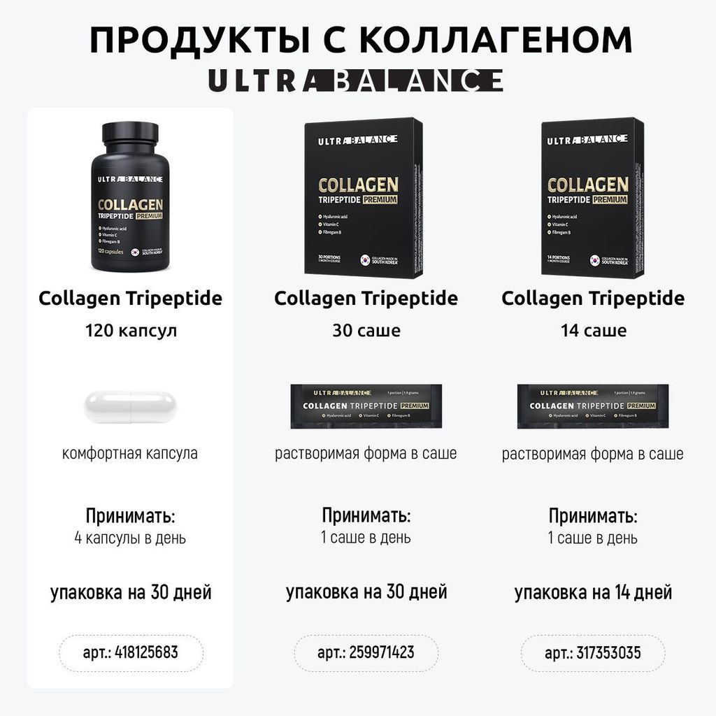 Ultrabalance Коллаген Трипептид Премиум, капсулы, 120 шт.