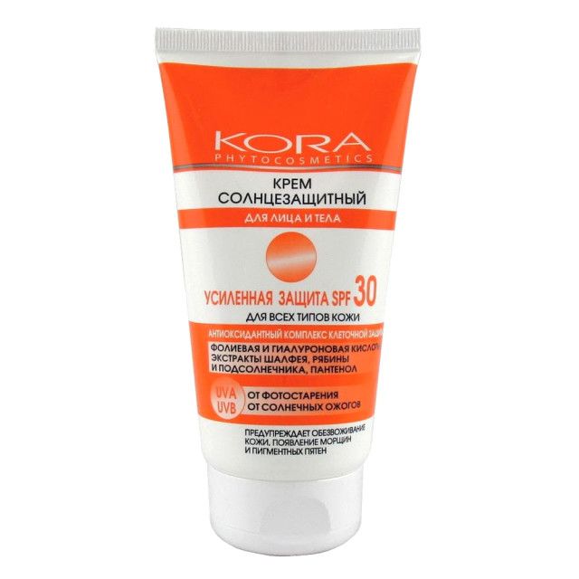 фото упаковки Kora Крем солнцезащитный для лица и тела SPF 30