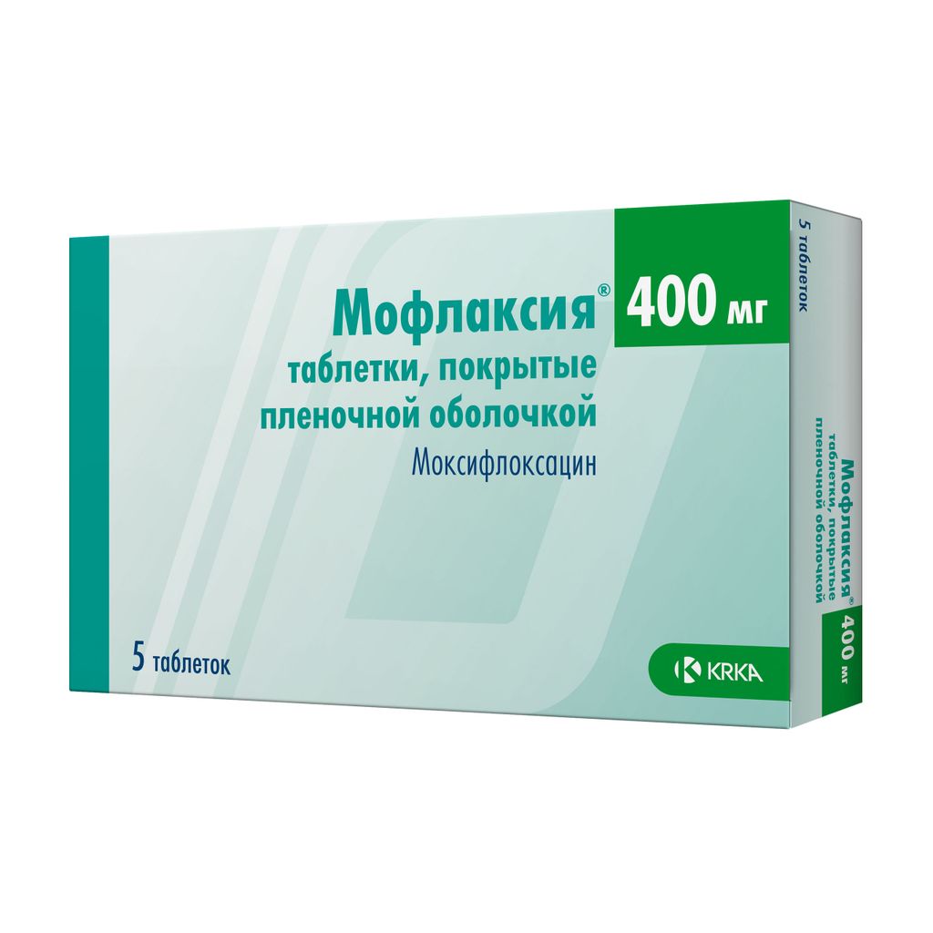 Мофлаксия, 400 мг, таблетки, покрытые пленочной оболочкой, 5 шт.