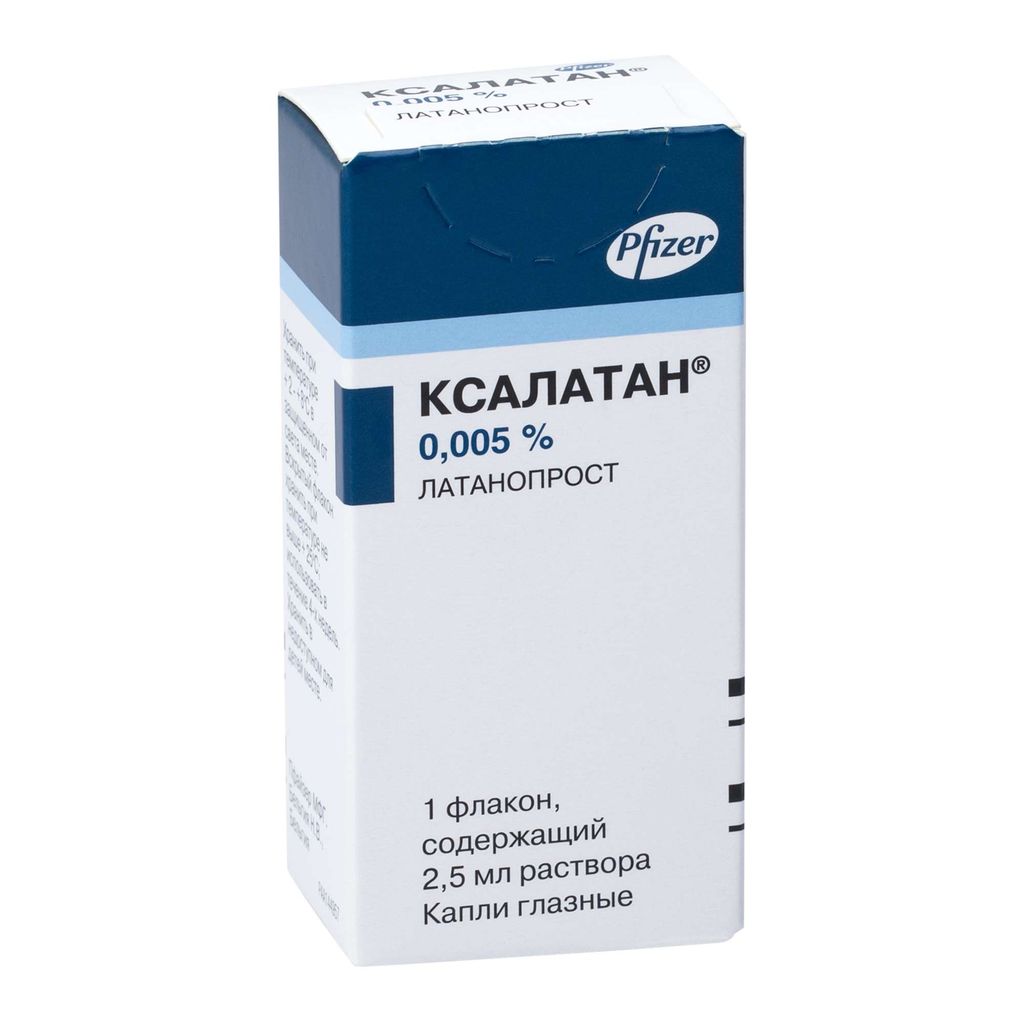 Ксалатан, 0.005%, капли глазные, 2.5 мл, 1 шт.