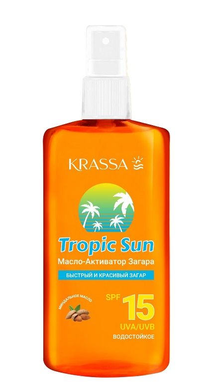 Krassa Tropic Sun Масло активатор загара, спрей, с фильтром SPF 15, 150 мл, 1 шт.