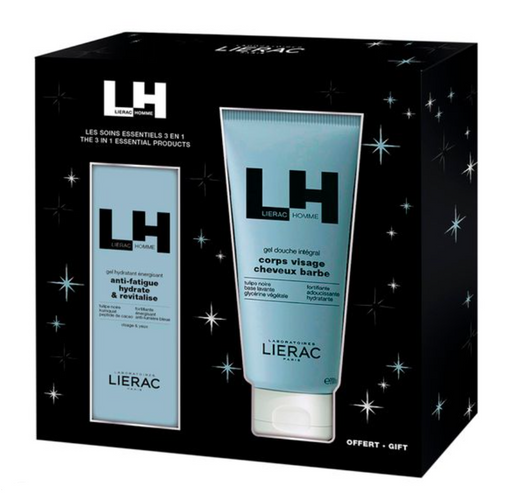 Lierac OM Набор для мужчин, набор, Гель для лица увлажняющий тонизирующий 50мл+Гель для душа 200мл, 1 шт.
