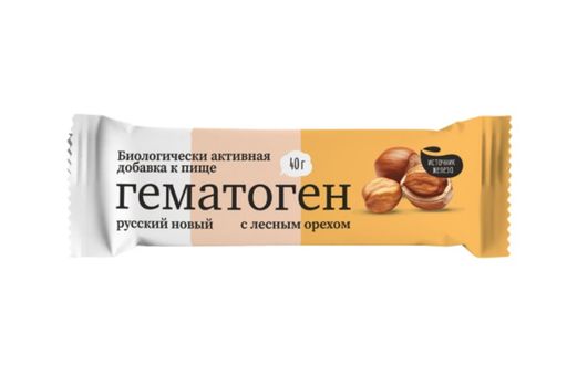 Доктор Столетов Гематоген, плитка, с лесным орехом, 40 г, 1 шт.