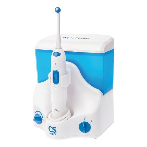AquaPulsar Ирригатор для полости рта CS Medica OS-1, 2 режима работы, 4 насадки, цвет в ассортименте, 500 мл, 1 шт.
