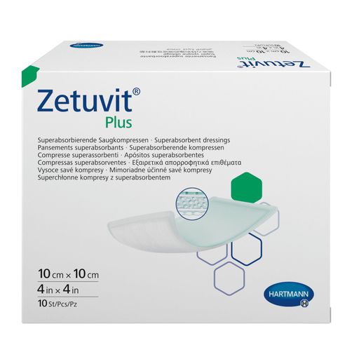 Zetuvit Plus Повязка суперабсорбирующая, 10х10см, повязка стерильная, 10 шт.