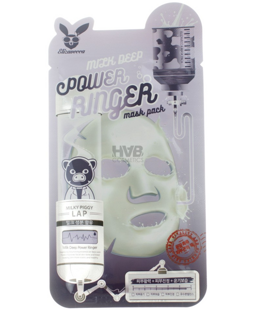 Elizavecca Milk Deep Power Ringer Маска для лица тканевая, тканевая маска для лица, на основе молока, 23 мл, 1 шт.