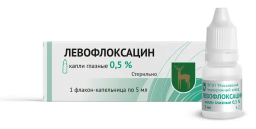 Левофлоксацин (глазные капли), 0.5%, капли глазные, 5 мл, 1 шт.
