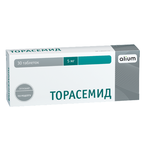 Торасемид, 5 мг, таблетки, 30 шт.