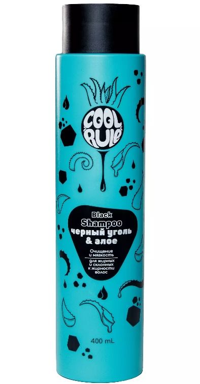 Cool Rule Hair Шампунь для жирных и склонных к жирности волос Черный уголь и алое, шампунь, очищение и мягкость, 400 мл, 1 шт.