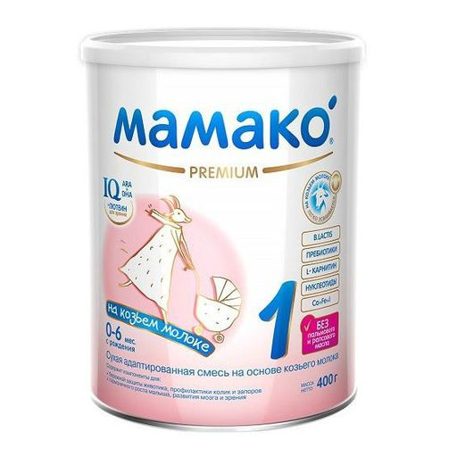 Мамако 1 Premium молочная смесь на основе козьего молока, смесь молочная сухая, 400 г, 1 шт.