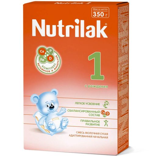 Nutrilak 1 Смесь сухая молочная адаптированная, смесь молочная сухая, 350 г, 1 шт.