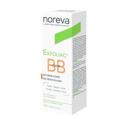 Noreva Exfoliac Тональный матирующий крем (золотистый), крем для лица, 30 мл, 1 шт.