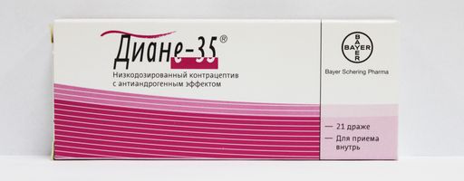 Диане-35, 2 мг+0.035 мг, драже, 21 шт.
